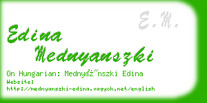 edina mednyanszki business card